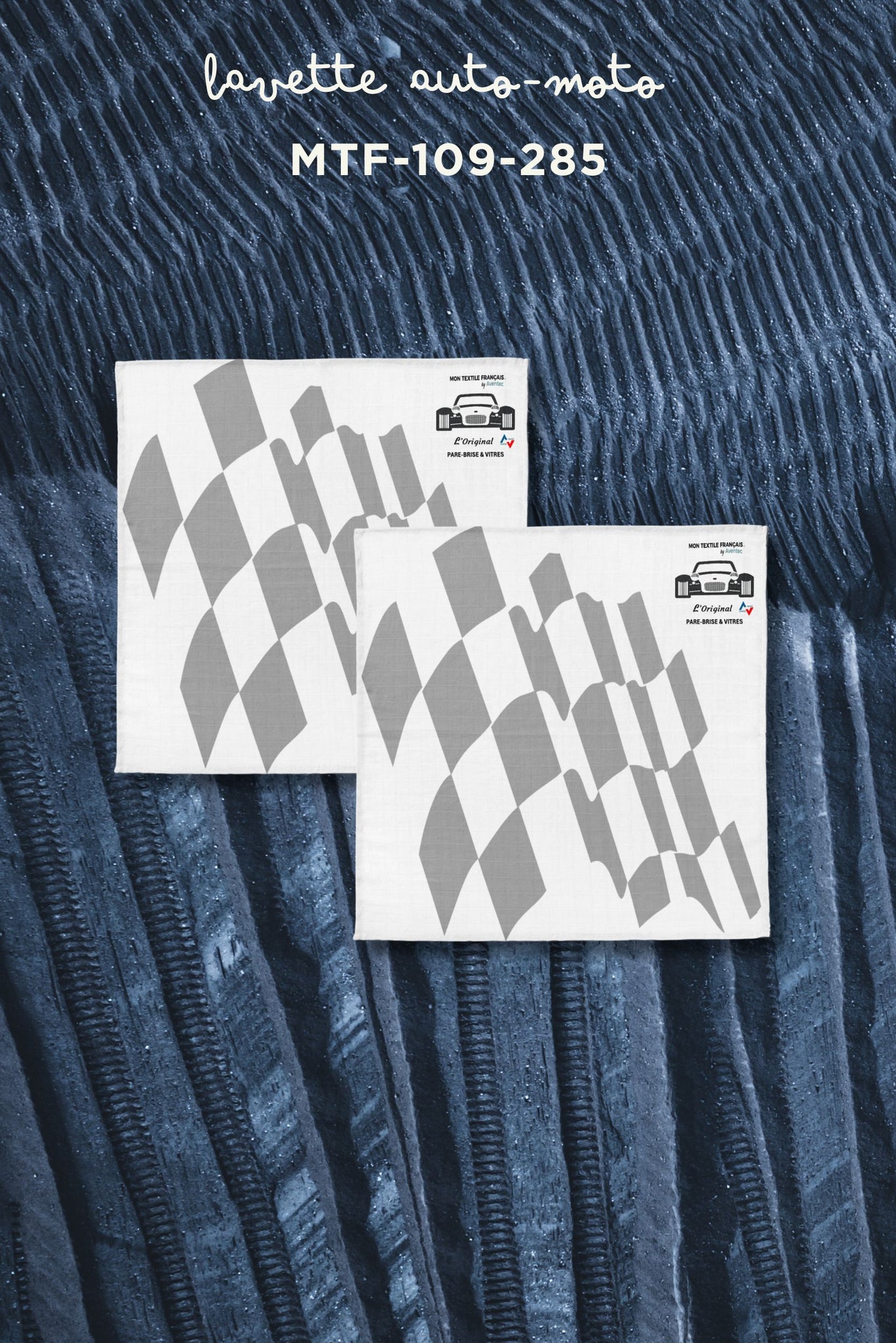 Lot de 2 - Lavette microfibre Auto-Moto Vitres – Pare-brise & surfaces vitrées sans traces | MTF 109-285 - MontextileFrancais