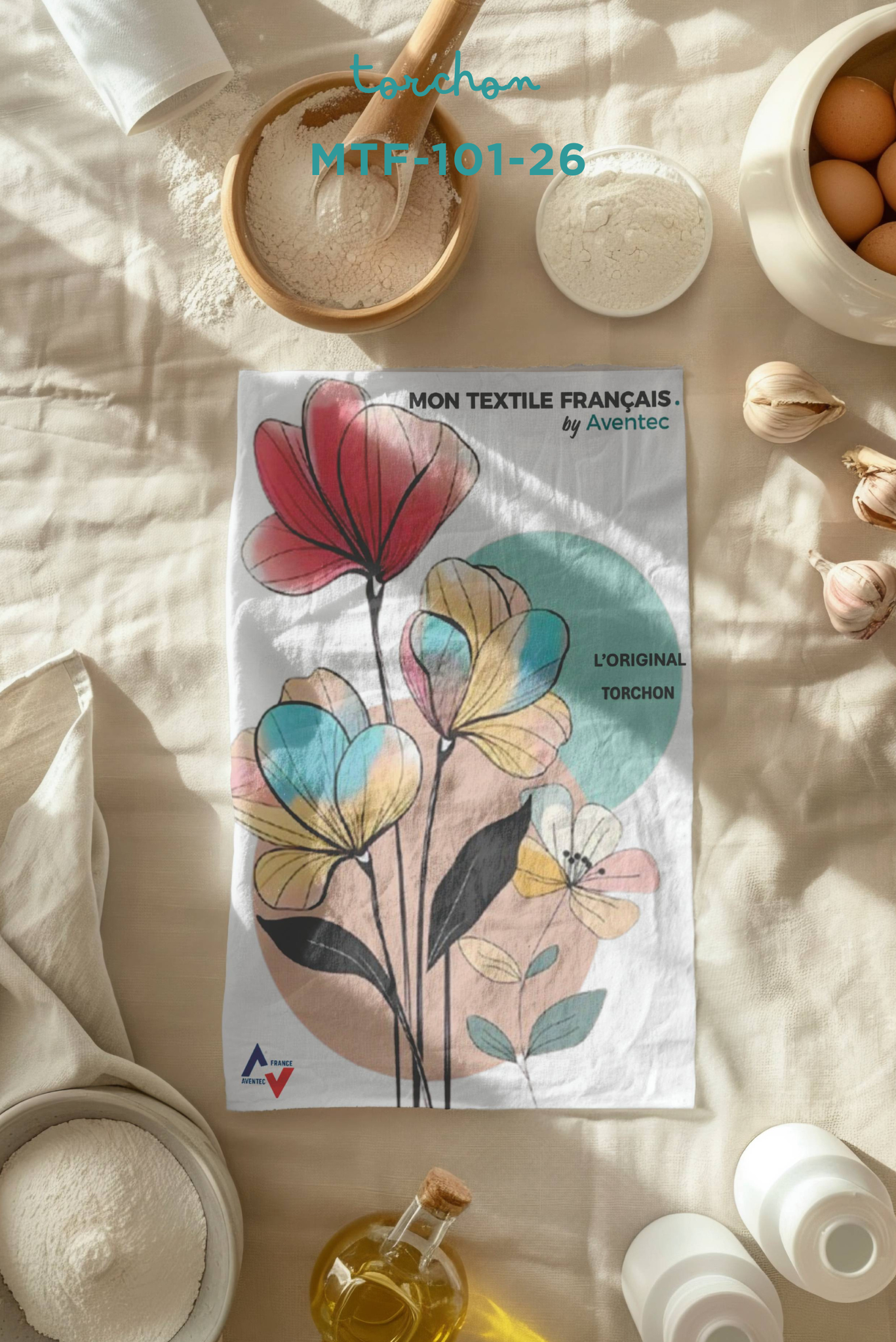 Torchon de cuisine ultra-absorbant Mon Textile Français – 70 x 50 cm – Aspect satiné | Gamme complète - MontextileFrancais